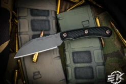 RMJ Tactical "Coho" Fixed Blade Knife Black G10 3" Tungsten Cerakote