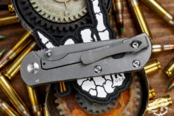 Toor Knives "Chasm" Titanium Folding Knife 3.25" Tanto Stonewash FL154T -Best Knifes Shop Chasm T Stone 85186786 3 74567.1669090827