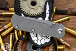 Toor Knives "Chasm" Titanium Folding Knife 3.25" Tanto Stonewash FL154T -Best Knifes Shop Chasm T Stone 85186786 4 27273.1669090826