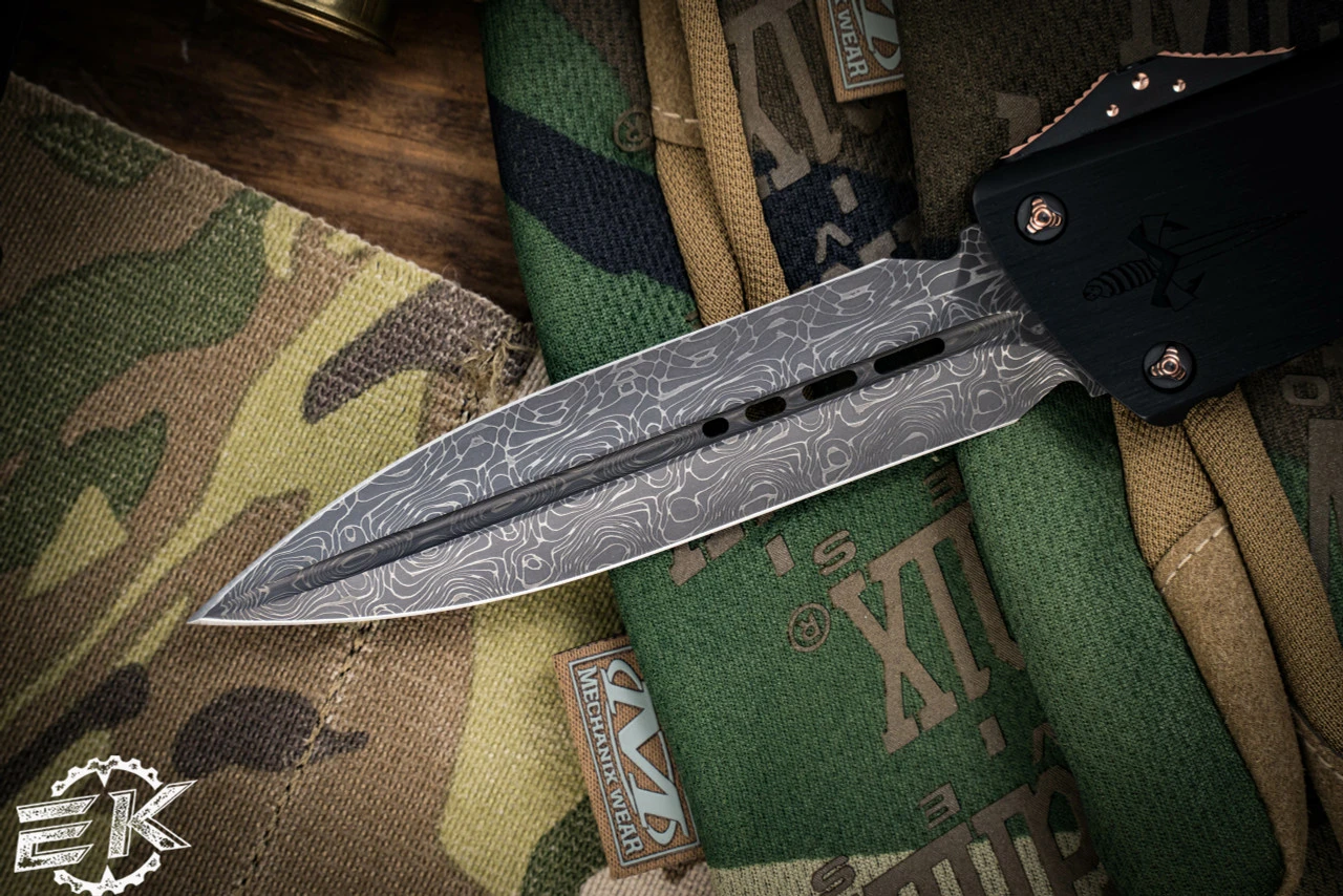 Marfione Custom "Combat Troodon" Copper Accents OTF Knife 3.8" Vines Roses Dagger - Image 2