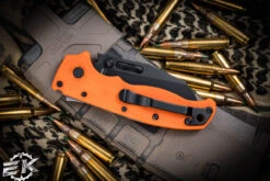 Demko Knives AD20.5 Shark Foot Shark Lock Folding Knife Orange Grivory 3" Black DLC -Best Knifes Shop DEM ORSF DLC 3 93066.1678855459