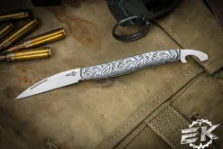 D Rocket Designs Serpentine Paisley Slipjoint Knife 2.25" Bottle Opener