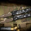 Microtech Ultratech Death Card Warhound/Hellhound Set 3.4" Bronze 119-13SET-DCS