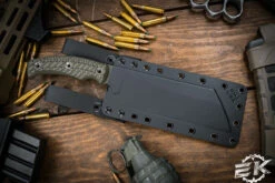 RMJ Tactical "Da Choppa" Fixed Blade Dirty Olive G10 7" OD Green -Best Knifes Shop Da Choppa 80CRVZ Dirty Olive Dirty Olive 3 54932.1681395308