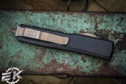 Microtech Ultratech Spartan OTF Knife Black 3.4" Bronze Apocalyptic Spartan 223-13AP (Preowned) -Best Knifes Shop EK 12 3 58448.1688492691