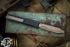 Microtech Ultratech Spartan OTF Knife Black 3.4" Bronze Apocalyptic Spartan 223-13AP (Preowned) -Best Knifes Shop EK 12 27828.1688492696