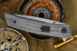 J. Oeser Knives F22 Kickstop Flipper Black Micarta/Hardware 3.3" M390 8 J. Oeser Knives F22 Kickstop Flipper Black Micarta/Hardware 3.3" M390 -Best Knifes Shop F22 Oeser Kickstop Option 2 PVD Black Micarta 58931.1668778569