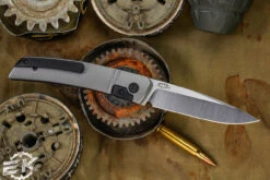 J. Oeser Knives F22 Kickstop Flipper Titanium Black Hardware 3.3" M390 -Best Knifes Shop F22 Oeser Kickstop Option 2 PVD Titanium 90911.1668779821