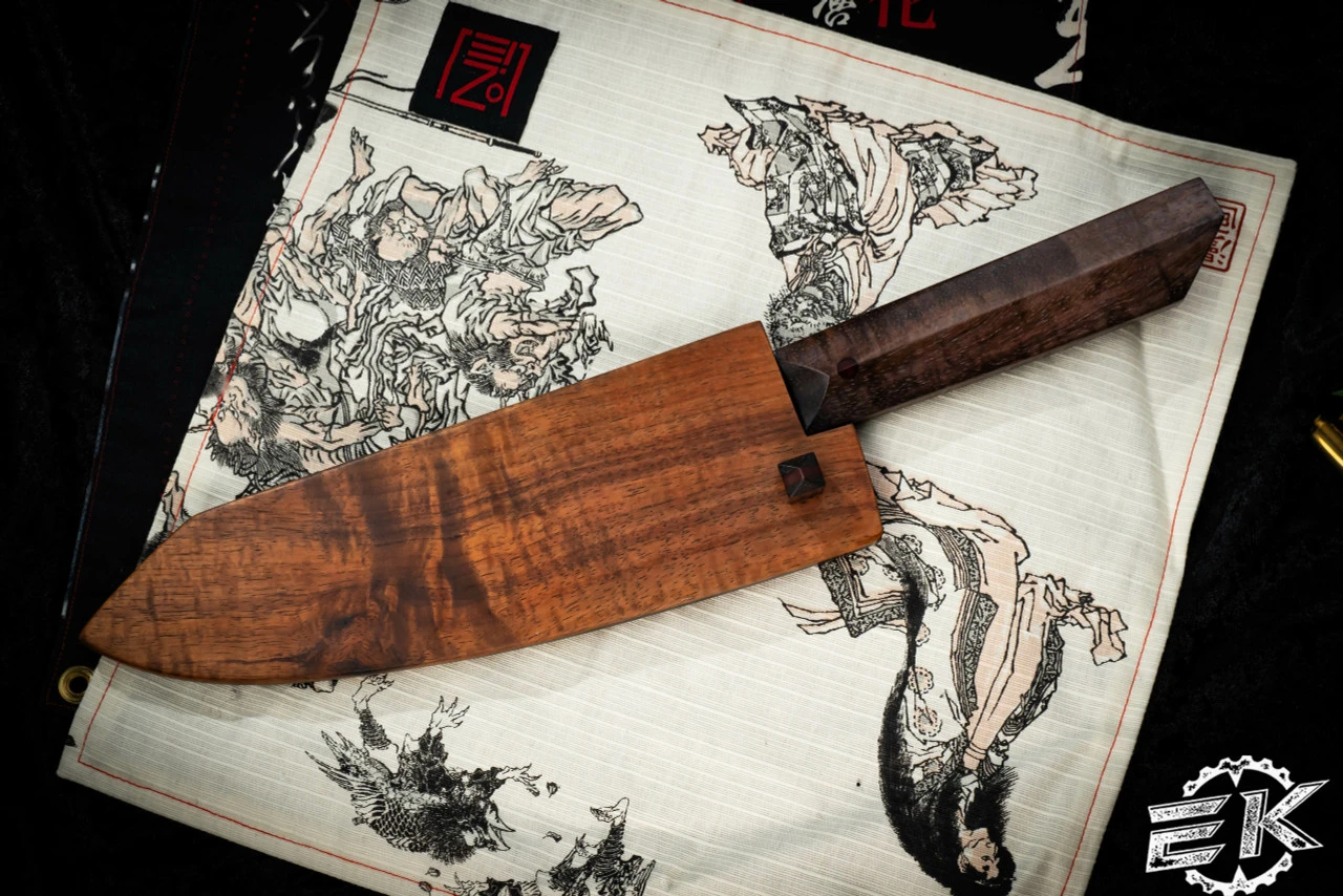 Farias Knives Custom Chef Cutlery Knife Hawaiian Koa Handle 8" Damascus 6 Farias Knives Custom Chef Cutlery Knife Hawaiian Koa Handle 8" Damascus - Image 4