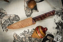 Farias Knives Custom Chef Paring Cutlery Knife Cottonwood Handle 4.5" Stainless Damascus -Best Knifes Shop Farias Small Pairing Knife Damascus Light 3 39436.1685313014