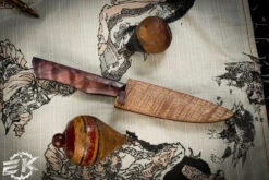 Farias Knives Custom Chef Paring Cutlery Knife Cottonwood Handle 4.5" Stainless Damascus -Best Knifes Shop Farias Small Pairing Knife Damascus Light 4 71342.1685313005