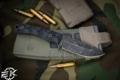 Stroup Knives GP2 Fixed Blade Knife Black G10 3.5" Acid Wash Drop Point