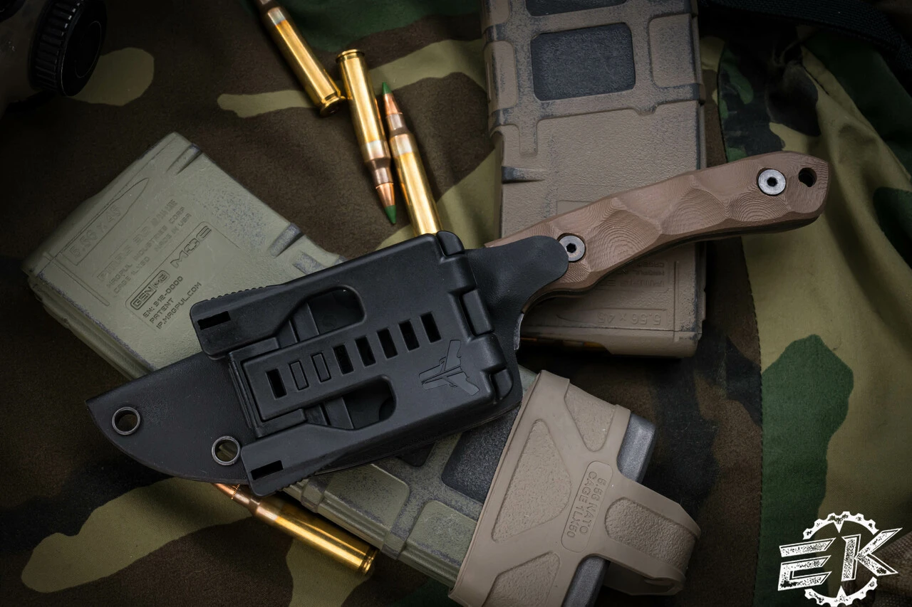 Stroup Knives GP2 Fixed Blade Knife FDE G10 3.5" Acid Wash Drop Point 6 Stroup Knives GP2 Fixed Blade Knife FDE G10 3.5" Acid Wash Drop Point - Image 4