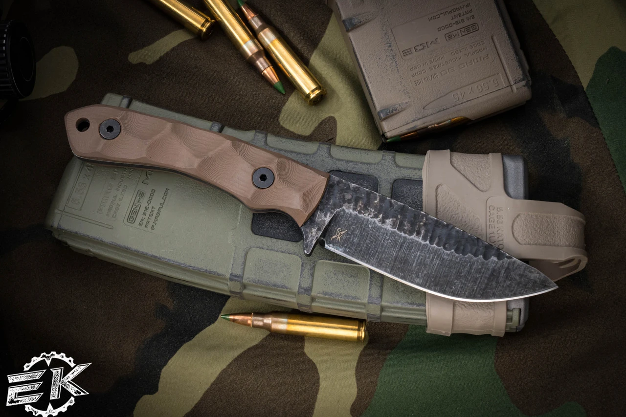 Stroup Knives GP2 Fixed Blade Knife FDE G10 3.5" Acid Wash Drop Point 3 Stroup Knives GP2 Fixed Blade Knife FDE G10 3.5" Acid Wash Drop Point