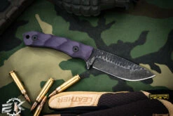 Stroup Knives GP2 Fixed Blade Knife Purple G10 3.5" Acid Wash Drop Point -Best Knifes Shop GP2 Purple G10 3 70621.1677624615