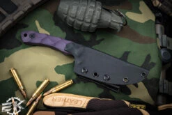 Stroup Knives GP2 Fixed Blade Knife Purple G10 3.5" Acid Wash Drop Point -Best Knifes Shop GP2 Purple G10 4 56275.1677624582