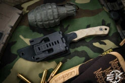 Stroup Knives GP2 Fixed Blade Knife Tan G10 3.5" Acid Wash Drop Point -Best Knifes Shop GP2 Tan G10 2 44442.1677624840