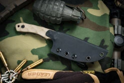 Stroup Knives GP2 Fixed Blade Knife Tan G10 3.5" Acid Wash Drop Point -Best Knifes Shop GP2 Tan G10 4 82248.1677624839