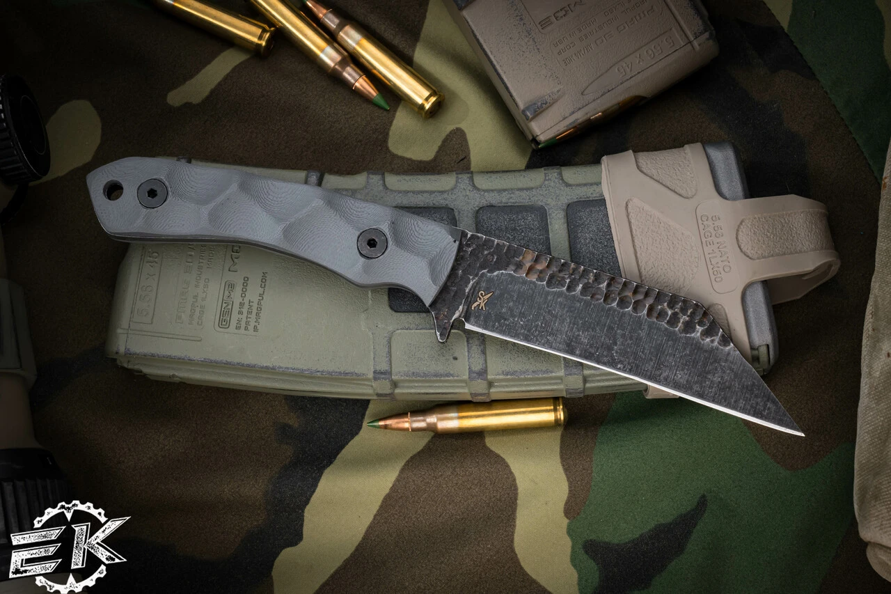 Stroup Knives GP3 Fixed Blade Knife Gray G10 4.25" Acid Wash Wharncliffe 5 Stroup Knives GP3 Fixed Blade Knife Gray G10 4.25" Acid Wash Wharncliffe - Image 3