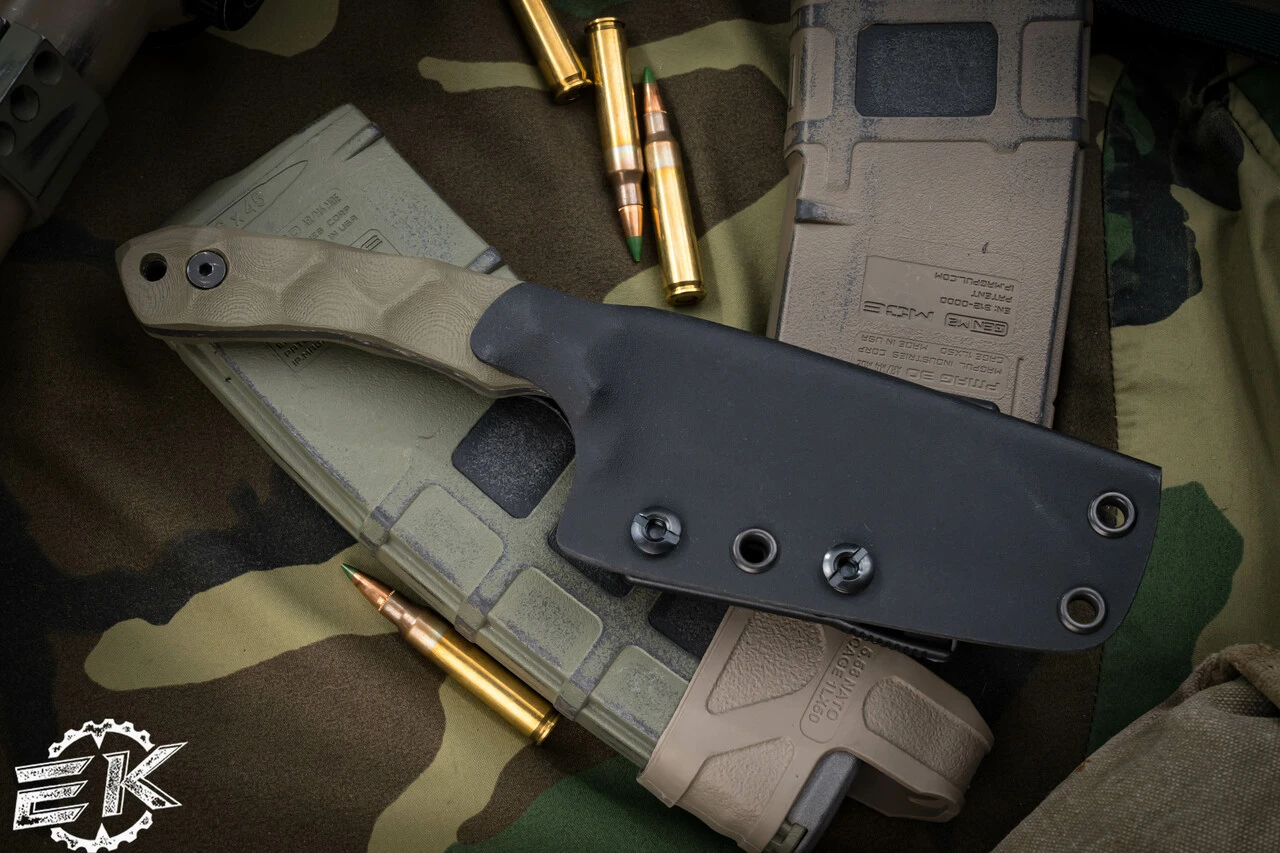 Stroup Knives GP3 Fixed Blade Knife OD Green G10 4.25" Acid Wash Wharncliffe 6 Stroup Knives GP3 Fixed Blade Knife OD Green G10 4.25" Acid Wash Wharncliffe - Image 4