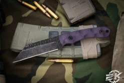 Stroup Knives GP3 Fixed Blade Knife Purple G10 4.25" Acid Wash Wharncliffe