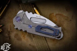 Medford Praetorian Genesis "T" Folding Knife Tumbled Titanium, Violet HW/Clip 3.3" Tanto Tumbled -Best Knifes Shop Genesis T S45VN Tum Tanto Tum Tum Violet Violet 3 59910.1680114019