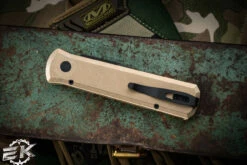 ProTech Godson Custom Automatic Knife Bronze W/ Dark Matter Gold FatCarbon Inlay 3" Bayonet DLC 002 -Best Knifes Shop Godson 2023 Godson.002 50583.1676676913