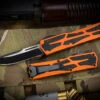 Heretic Knives "Colossus" OTF Orange Aluminum 3.5" Two Tone Black Drop Point H039-10A-ORG -Best Knifes Shop H039 10A ORG 52082.1678433674