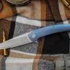 Hog House Knives Model T Folding Knife Blue Titanium 3.5" RWL-34 Blasted 2 Hog House Knives Model T Folding Knife Blue Titanium 3.5" RWL-34 Blasted -Best Knifes Shop HHK T BR BLGR 2 54210.1667339332