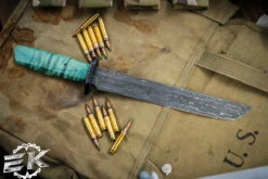 HT Customs TantoZashi Cottonwood Timascus 9.25" Vegas Forge Virus Damascus -Best Knifes Shop HT TZ 2 44167.1688447892