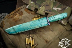 HT Customs TantoZashi Cottonwood Timascus 9.25" Vegas Forge Virus Damascus -Best Knifes Shop HT TZ 4 27336.1688447896