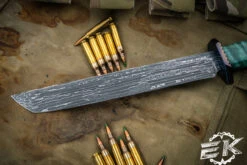 HT Customs TantoZashi Cottonwood Timascus 9.25" Vegas Forge Virus Damascus -Best Knifes Shop HT TZ 7 48561.1688447898