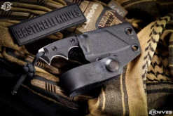 Bastinelli Knives BB Drago Black Micarta Cutter Fixed Blade Neck Knife 2" Stonewash -Best Knifes Shop IMG 0123 Edit 96971.1668283908