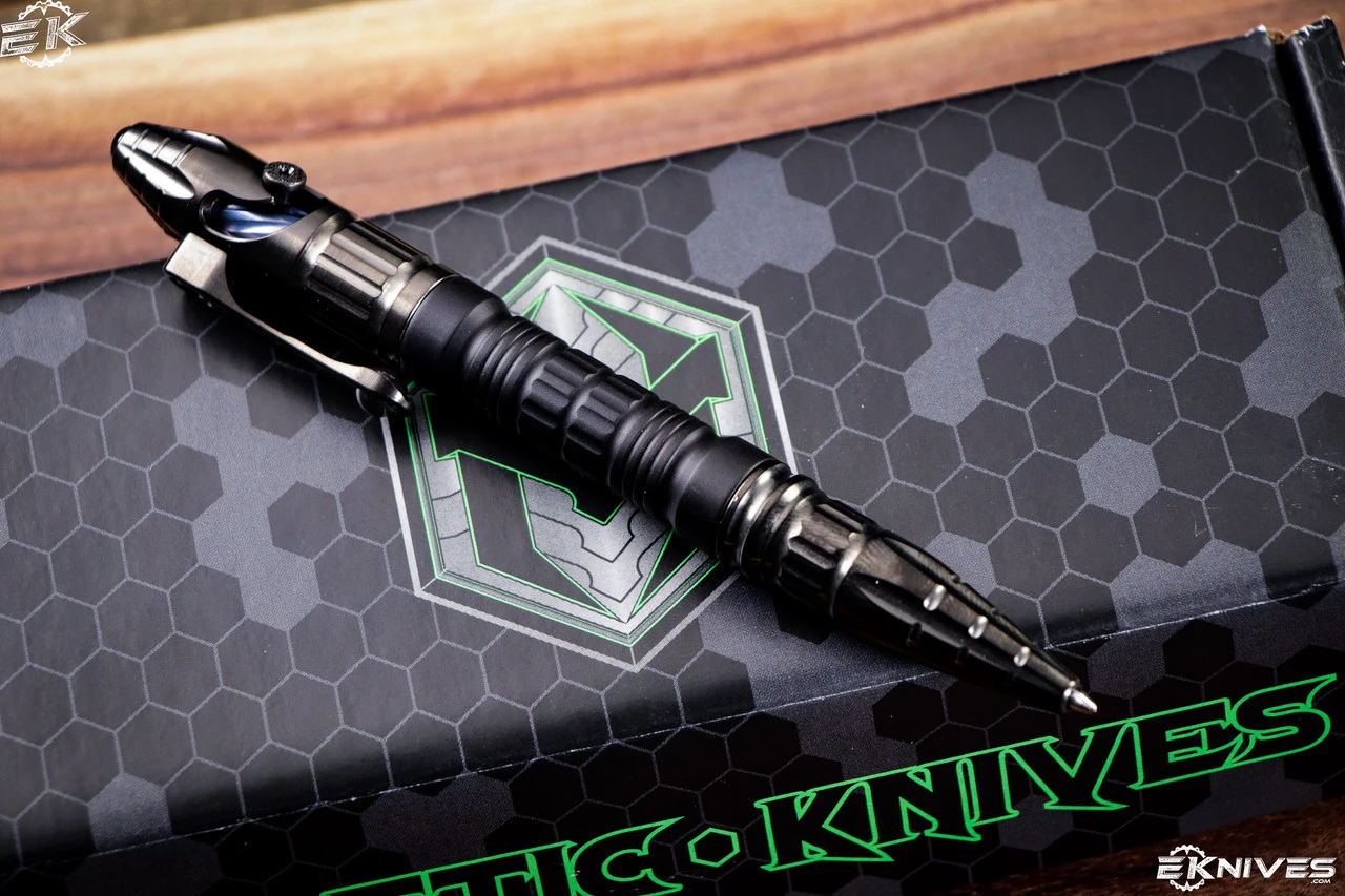 Heretic Knives "Thoth" DLC Titanium/Black Aluminum Tactical Modular Bolt Action Pen H038-DLC 3 Heretic Knives "Thoth" DLC Titanium/Black Aluminum Tactical Modular Bolt Action Pen H038-DLC
