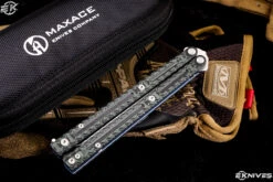 Maxace Obsidian-S Balisong Butterfly Knife Green G10 4.0" Spear Point Satin MCOS-02 -Best Knifes Shop IMG 0496 Edit 3 45210.1651858906