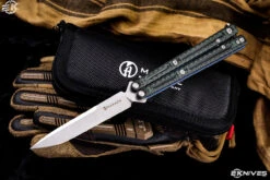 Maxace Obsidian-S Balisong Butterfly Knife Green G10 4.0" Spear Point Satin MCOS-02