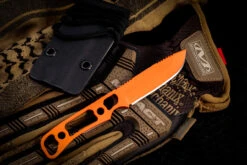 Hawk Creek Armory "Savage Lite" Skeletonized Fixed Blade Orange Cerakote SL005