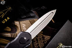 Piranha Excalibur OTF Automatic Knife Black 3.3" Dagger Stonewash P8-BK -Best Knifes Shop IMG 1098 Edit 31191.1668283925