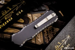 Piranha Excalibur OTF Automatic Knife Black 3.3" Dagger Stonewash P8-BK -Best Knifes Shop IMG 1099 Edit 07211.1668283925