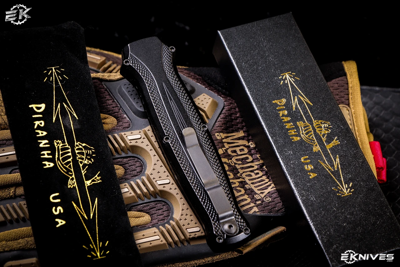 Piranha Rated X OTF Automatic Knife Black Tactical 3.5" Dagger Black P20-BKT 6 Piranha Rated X OTF Automatic Knife Black Tactical 3.5" Dagger Black P20-BKT - Image 4