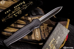 Piranha Rated X OTF Automatic Knife Black Tactical 3.5" Dagger Black P20-BKT