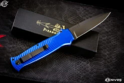 Piranha "Bodyguard" Automatic Knife Blue 3.3" Spear Point Black P6-BT -Best Knifes Shop IMG 1145 Edit 97829.1653322476