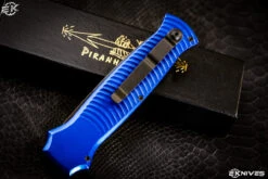 Piranha "Bodyguard" Automatic Knife Blue 3.3" Spear Point Black P6-BT -Best Knifes Shop IMG 1147 Edit 34438.1653322473