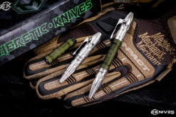 Heretic Knives "Thoth" Tactical Modular Bolt Action Pen Titanium/Green Aluminum