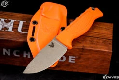 Benchmade Hunt Steep Country Fixed Blade Knife Orange Santoprene 3.54" S30V Drop Point 15006