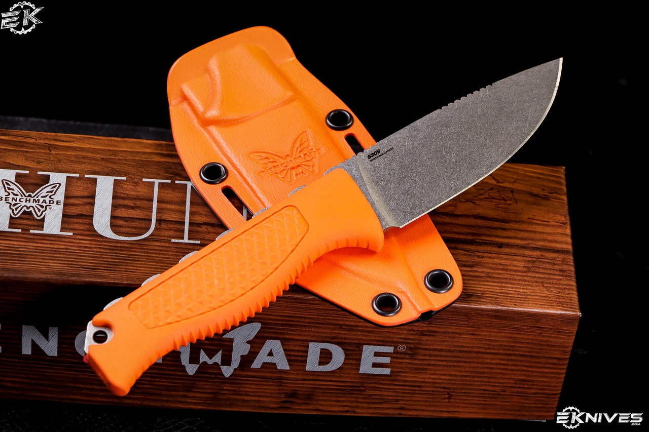 Benchmade Hunt Steep Country Fixed Blade Knife Orange Santoprene 3.54" S30V Drop Point 15006 4 Benchmade Hunt Steep Country Fixed Blade Knife Orange Santoprene 3.54" S30V Drop Point 15006 - Image 2
