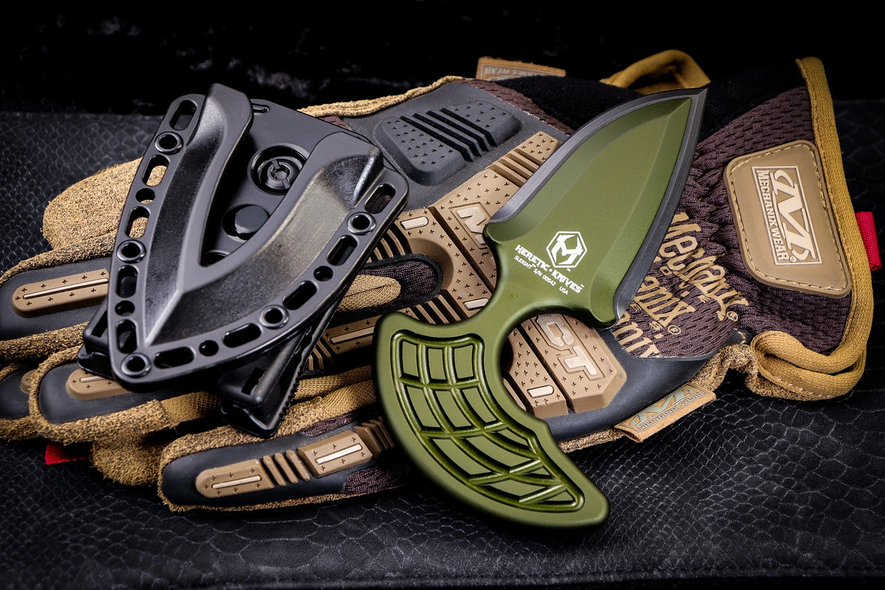 Heretic Knives Sleight OD Green Modular Push Dagger Knife DLC Tactical 2.63" Double-Edge H050-6A-GRN 3 Heretic Knives Sleight OD Green Modular Push Dagger Knife DLC Tactical 2.63" Double-Edge H050-6A-GRN