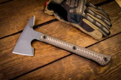 RMJ Tactical "Jenny Wren" Spike Tomahawk Hyena Brown G10 11.75" Overall 80CrV2 Tungsten