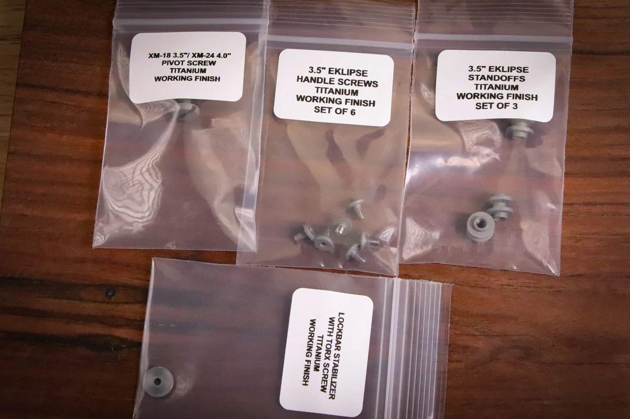 Rick Hinderer Knives Eklipse Hardware Set, Working Finish Titanium 4 Rick Hinderer Knives Eklipse Hardware Set, Working Finish Titanium - Image 2