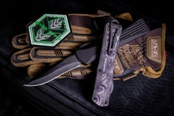 Heretic Knives Manticore X OTF Knife Black, Purple CF Camo Carbon 3.75" DLC Black Recurve H033-6A-PUCF